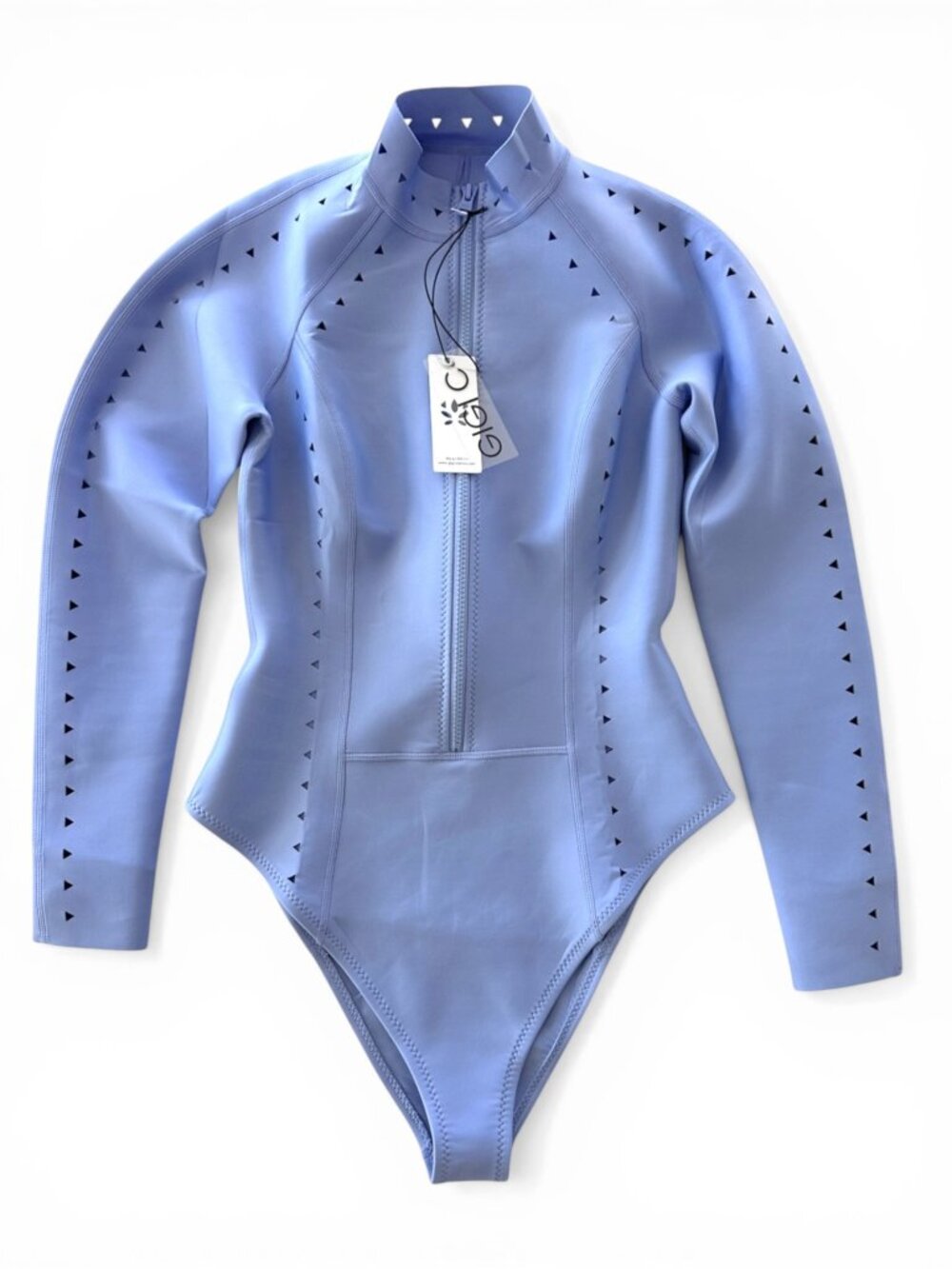 GIGI C Riley Wisteria Lavender One Piece LaserCut Swimsuit Scuba Surfsuit NWT XL - Picture 5 of 9